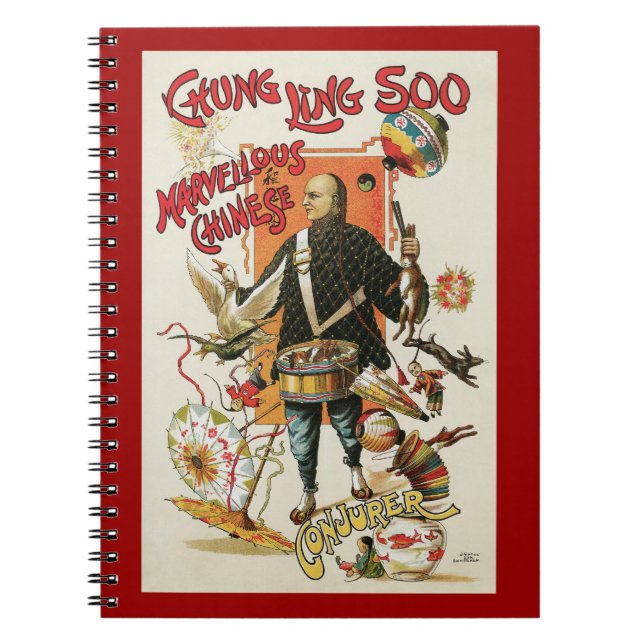Cuaderno Póster Mágico Antiguo, Mago Chung Ling Soo (Frente)