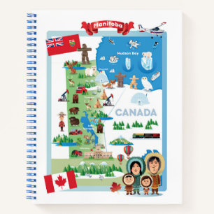Cuaderno Poster Personalizado de Manitoba Canadá
