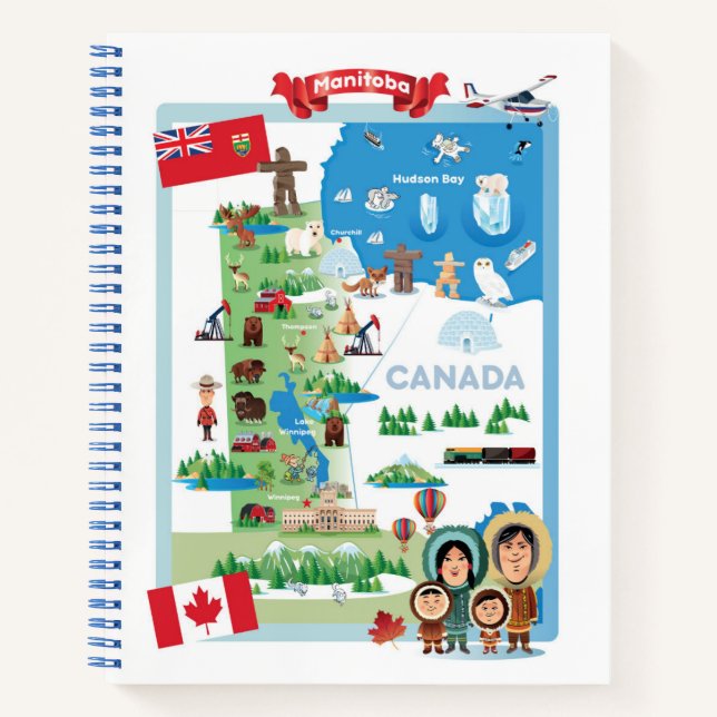 Cuaderno Poster Personalizado de Manitoba Canadá (Anverso)