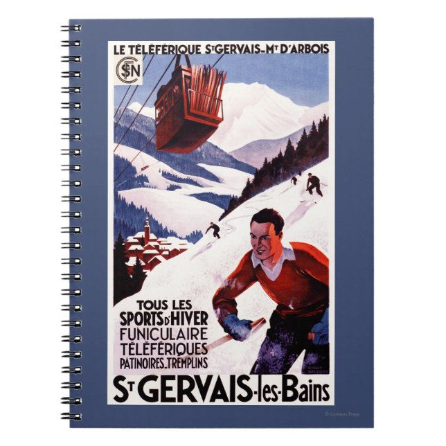 Cuaderno POSTER Promo de Autos de Cable de Ferrocarril SNCF (Frente)