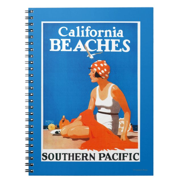 Cuaderno Poster promocional de playas de California (Frente)