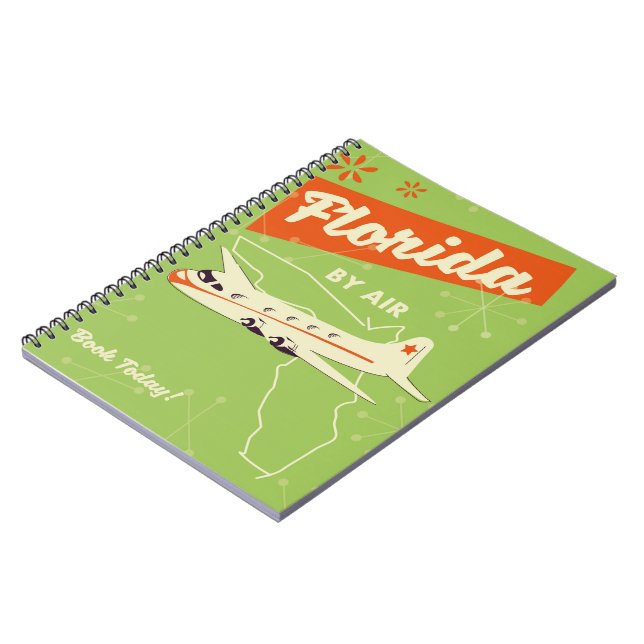 Cuaderno Poster retro del estado de Florida. (Lado Izquierdo)