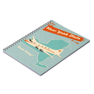 Cuaderno Poster retro del estado de Nueva York.
