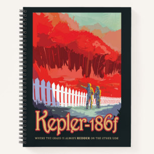 Cuaderno Poster Retro Espacial De Kepler-186f.