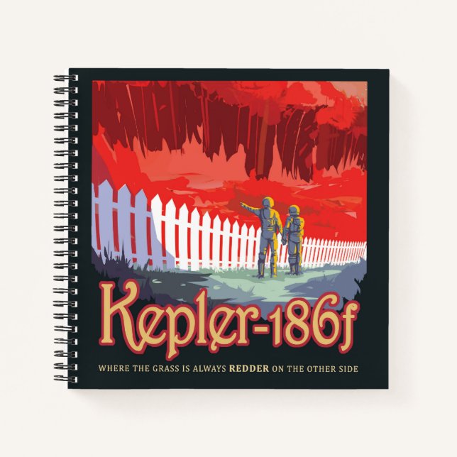 Cuaderno Poster Retro Espacial De Kepler-186f. (Anverso)