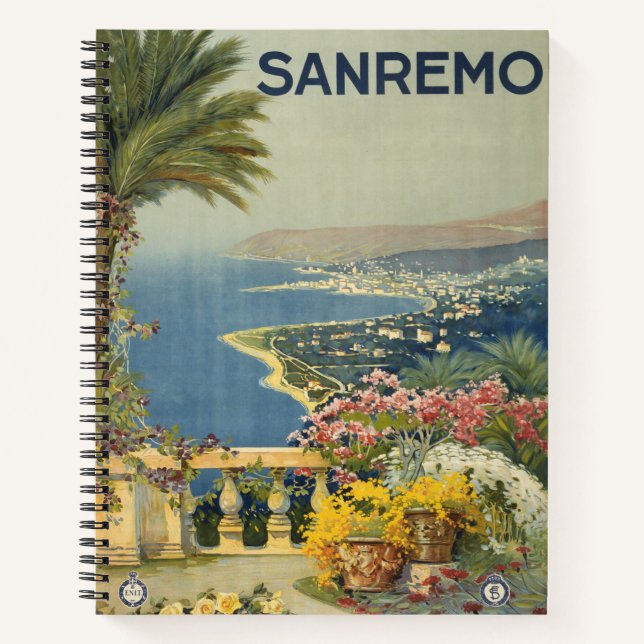 Cuaderno Poster Viajero De San Remo Desde Una Terraza (Anverso)