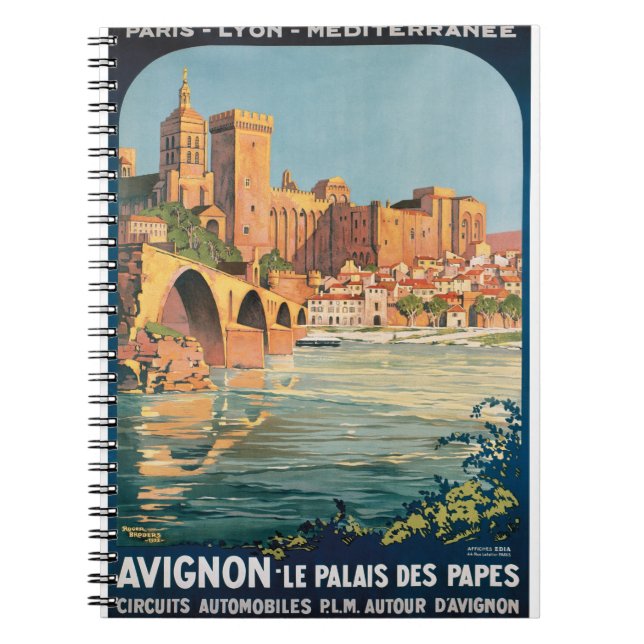Cuaderno Poster vintage de avignon francia (Frente)
