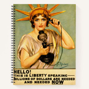 Cuaderno Póster vintage de la Primera Guerra Mundial 'Hola,