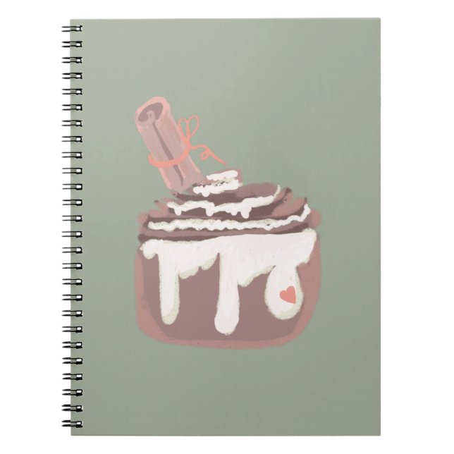 Cuaderno Postre de Bollo de Canela Arte Dibujado a Mano (Frente)