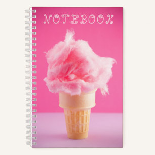 Cuaderno Postre rosa de cucharadita de algodón con cono