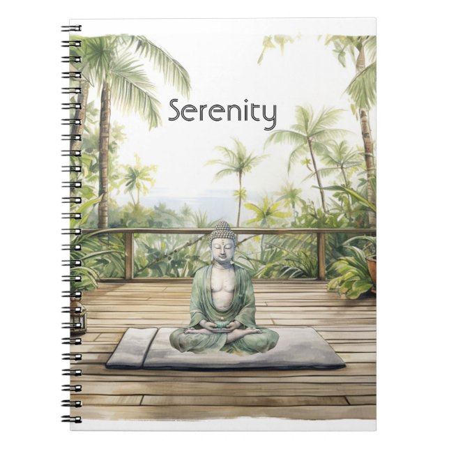 Cuaderno Postura de Yoga de Meditación Serenidad Buda (Frente)