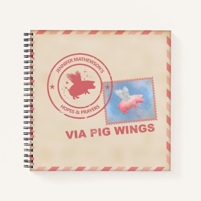 Cuaderno Potencial de cerdo volador personalizado (Anverso)