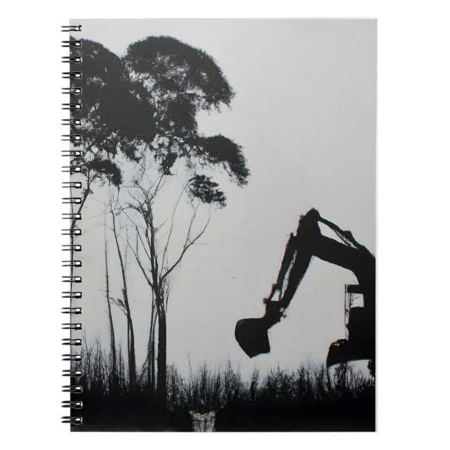 Cuaderno Potente arte de silueta de graffiti de deforestaci (Frente)