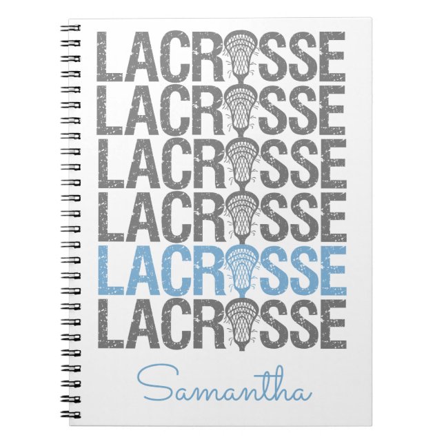 Cuaderno Powder Blue Distressed Lacrosse Word (Frente)
