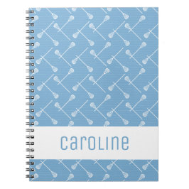 Cuaderno Powder Blue Lacrosse White Sticks Patterned
