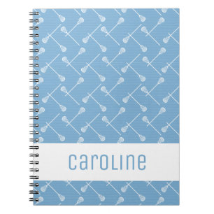 Cuaderno Powder Blue Lacrosse White Sticks Patterned