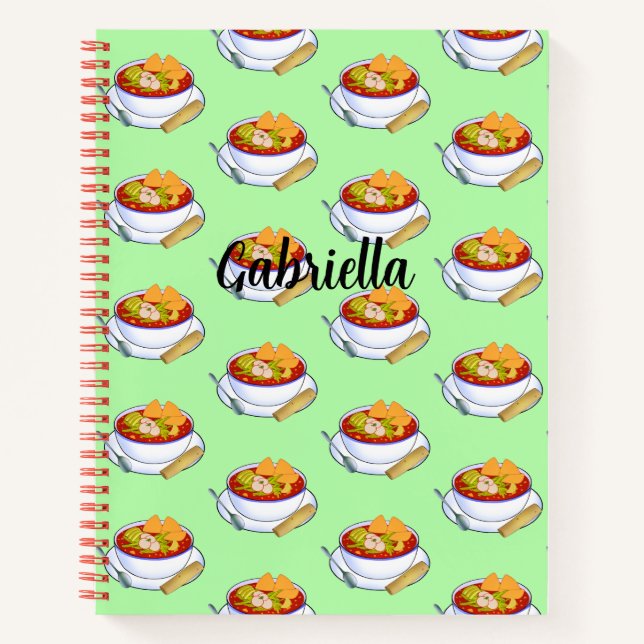 Cuaderno Pozole Rojo De Pollo Mexicano (Anverso)