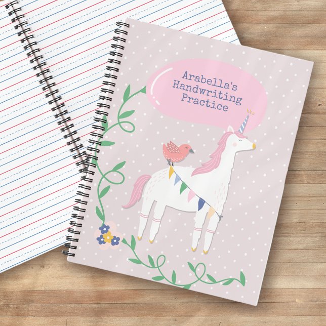 Cuaderno Práctica de escritura a mano de Unicornio rosa (Subido por el creador)