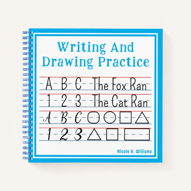 Cuaderno Práctica De Escritura Y Dibujo Azul (Anverso)