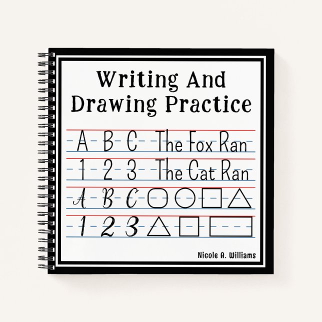Cuaderno Práctica De Escritura Y Dibujo En Black Square (Anverso)