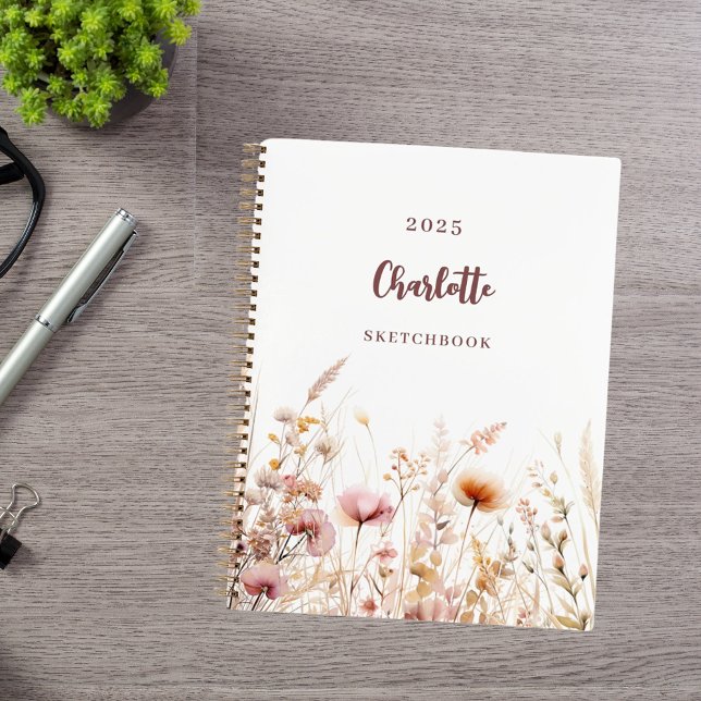 Cuaderno Pradera de flor silvestre Sketchbook beige rosa (Subido por el creador)