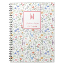 Cuaderno Pradera de flores silvestres coqueta personalizada