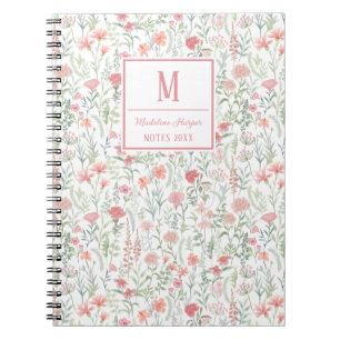 Cuaderno Pradera de flores silvestres coqueta personalizada