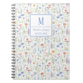 Cuaderno Pradera de flores silvestres coqueta personalizada