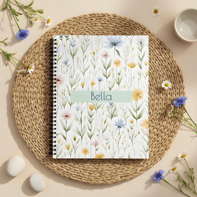 Cuaderno Pradera de flores silvestres elegantes acuarela fl (Subido por el creador)
