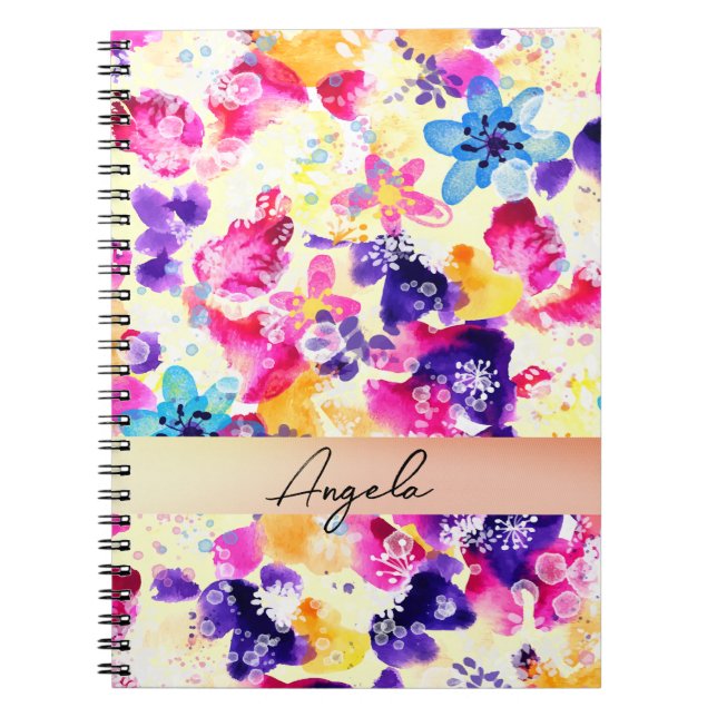 Cuaderno Pradera de flores silvestres shabby (Frente)