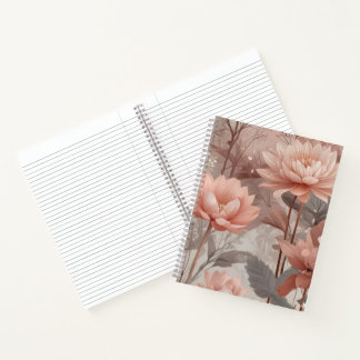 Cuaderno Pradera floral en Rubor y Nutmeg