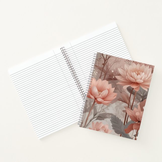 Cuaderno Pradera floral en Rubor y Nutmeg (Interior)