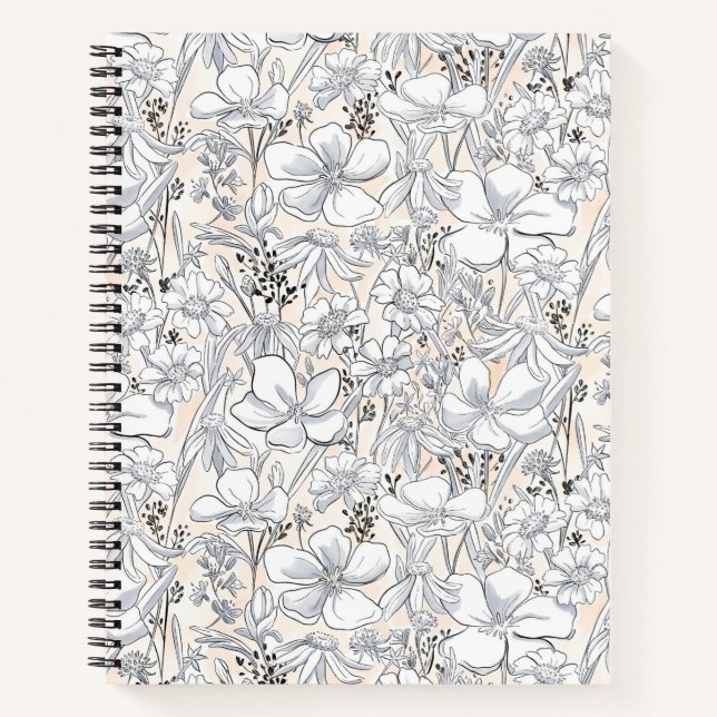 Cuaderno Pradera floral esbozada (Anverso)