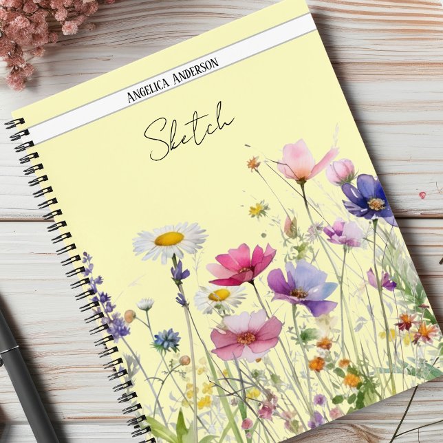 Cuaderno Prado con flores silvestres acuarelas (Subido por el creador)