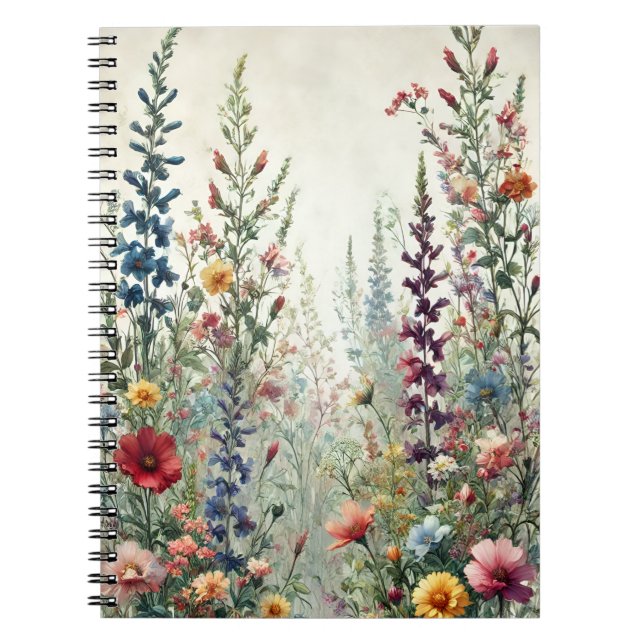 Cuaderno Prado de flores silvestres – Floral botánico delic (Frente)