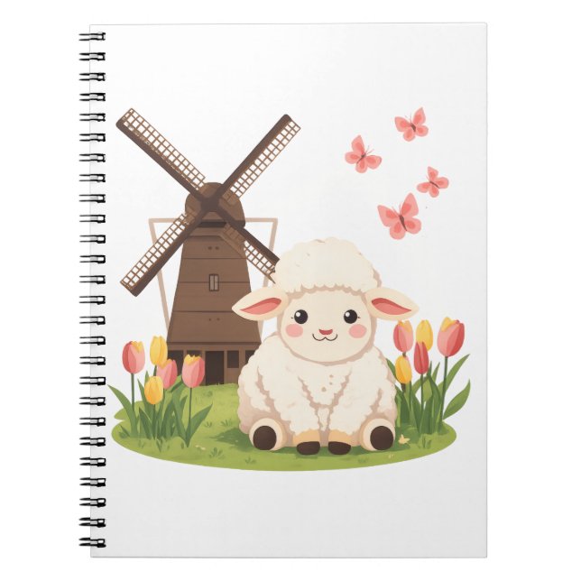 Cuaderno Prado de molino de viento ovejas (Frente)
