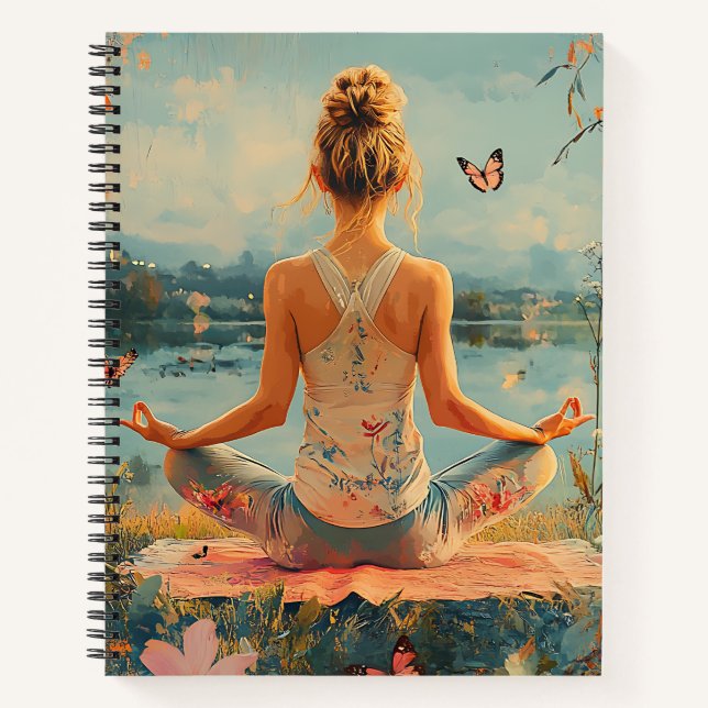 Cuaderno Prado del Atardecer Meditación con Mariposas (2) (Anverso)