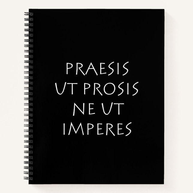 Cuaderno Praesis ut prosis ne ut imperes (Anverso)