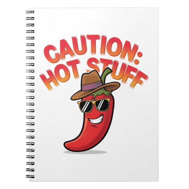 Cuaderno Precaución: Diseño de Cosas Calientes - Pimienta C (Frente)