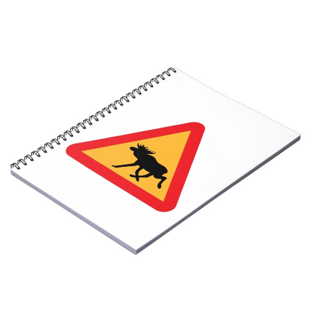 Cuaderno Precaución Moose Rótulo de tráfico sueco (Lado Izquierdo)