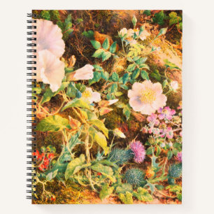 Cuaderno Preciosas petunias vintage flores pintura floral