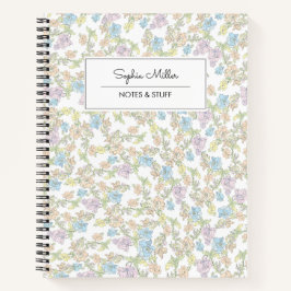 Cuaderno Precioso Coquette Floral Vintage en Espiral 