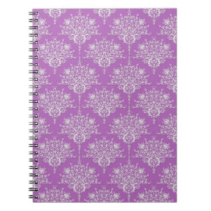 Cuaderno Precioso damasco púrpura y blanco