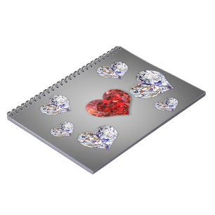 Cuaderno Preciosos y elegantes corazones de diamantes