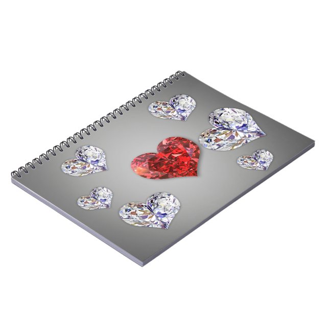 Cuaderno Preciosos y elegantes corazones de diamantes (Lado Izquierdo)