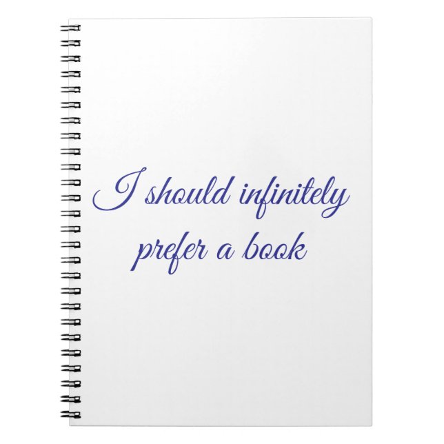 Cuaderno Preferiría infinitamente un libro  (Frente)