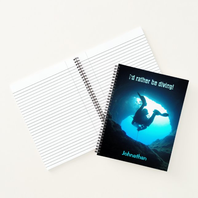 Cuaderno Prefiero bucear en un portátil personalizado en Sc (Interior)