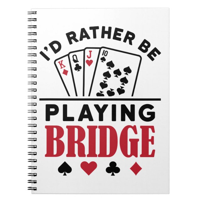 Cuaderno Prefiero jugar Bridge Guay Bridge Card Game (Frente)