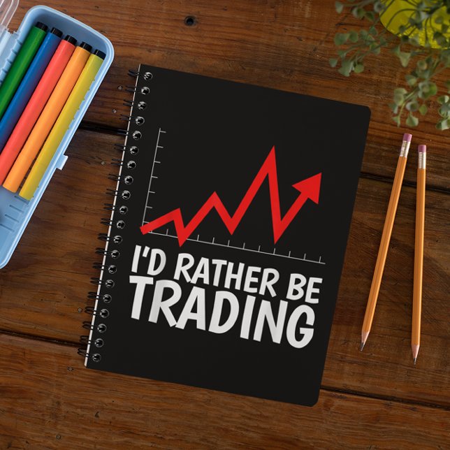 Cuaderno Prefiero ser la Carta de Dedicación Comercial (I'd rather be trading Daytrading Chart Spiral Notebook)