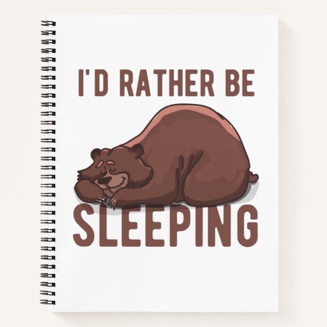 Cuaderno Prefiero ser un Lazy Bear Funny (Anverso)